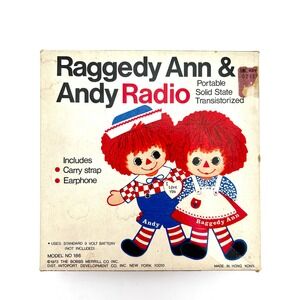Vintage Raggedy Ann Andy Portable Solid State Transistor Radio 1973 Model 186